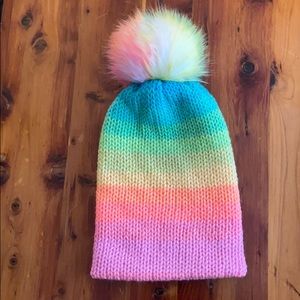 Rainbow knit beanie